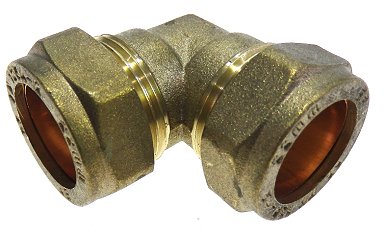 Picture - 1x Quality Brass 22mm Elbow compression plumbing fitting / connector.