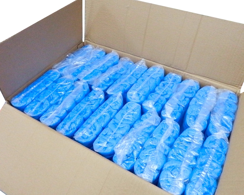 2000, Full case is 20 packs of 100, 2000 covers (1000 pairs) - PAL R21233AX Overshoe, Large 350mm / 14" Embossed Polythene Blue.