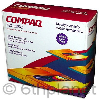 Box - 5-Pack Compaq / 3M Re-Writable Optical PD Disc, 650Mb